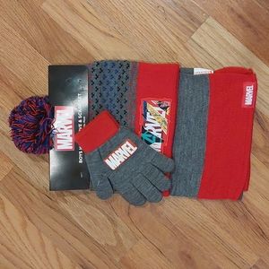 Marvel Boys Hat, Glove, Scarf Set